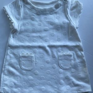 Petit Bateau White Baby dress. Size 3 months.